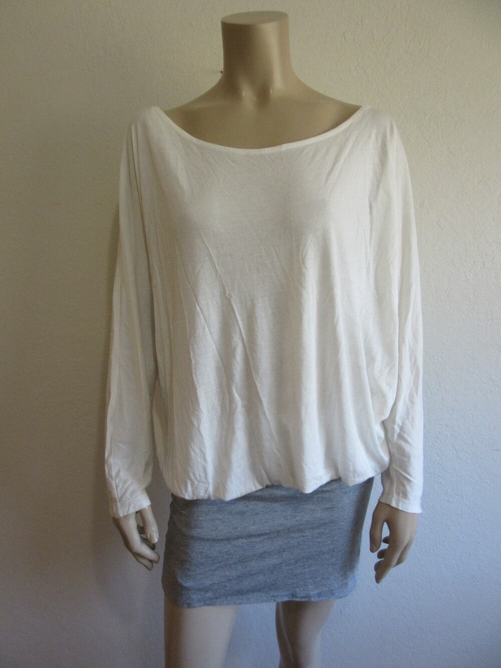 Aprec Ramy Brook Owen White/Gray Drape Tight Mini M Dress-NWT-JB3